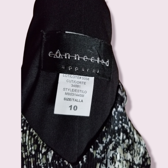 Connected Apparel Layered Short Sleeve Dress Sz 10 - Picture 4 of 5